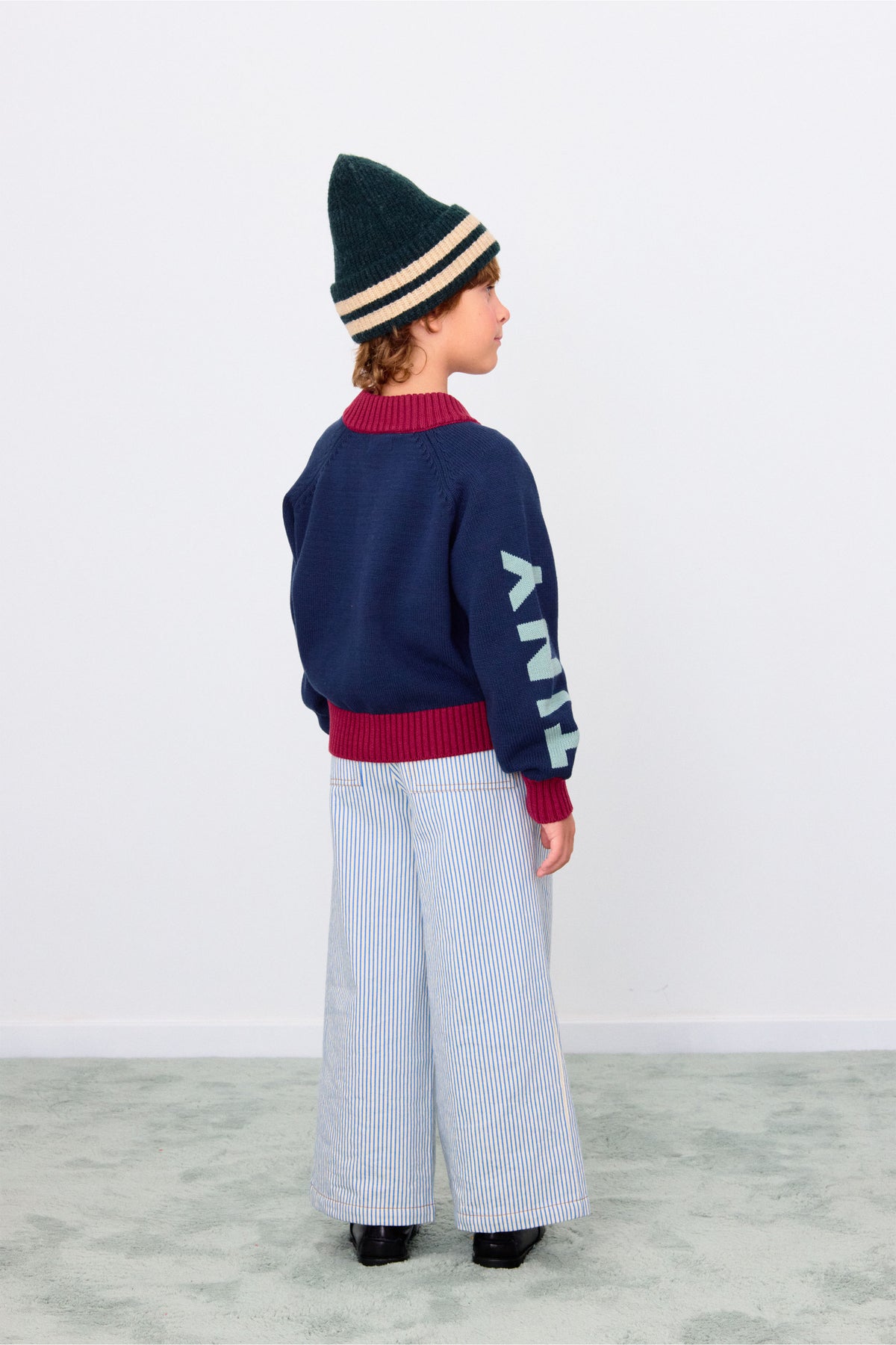 TINYCOTTONS STRIPES BEANIE / DARK GREEN