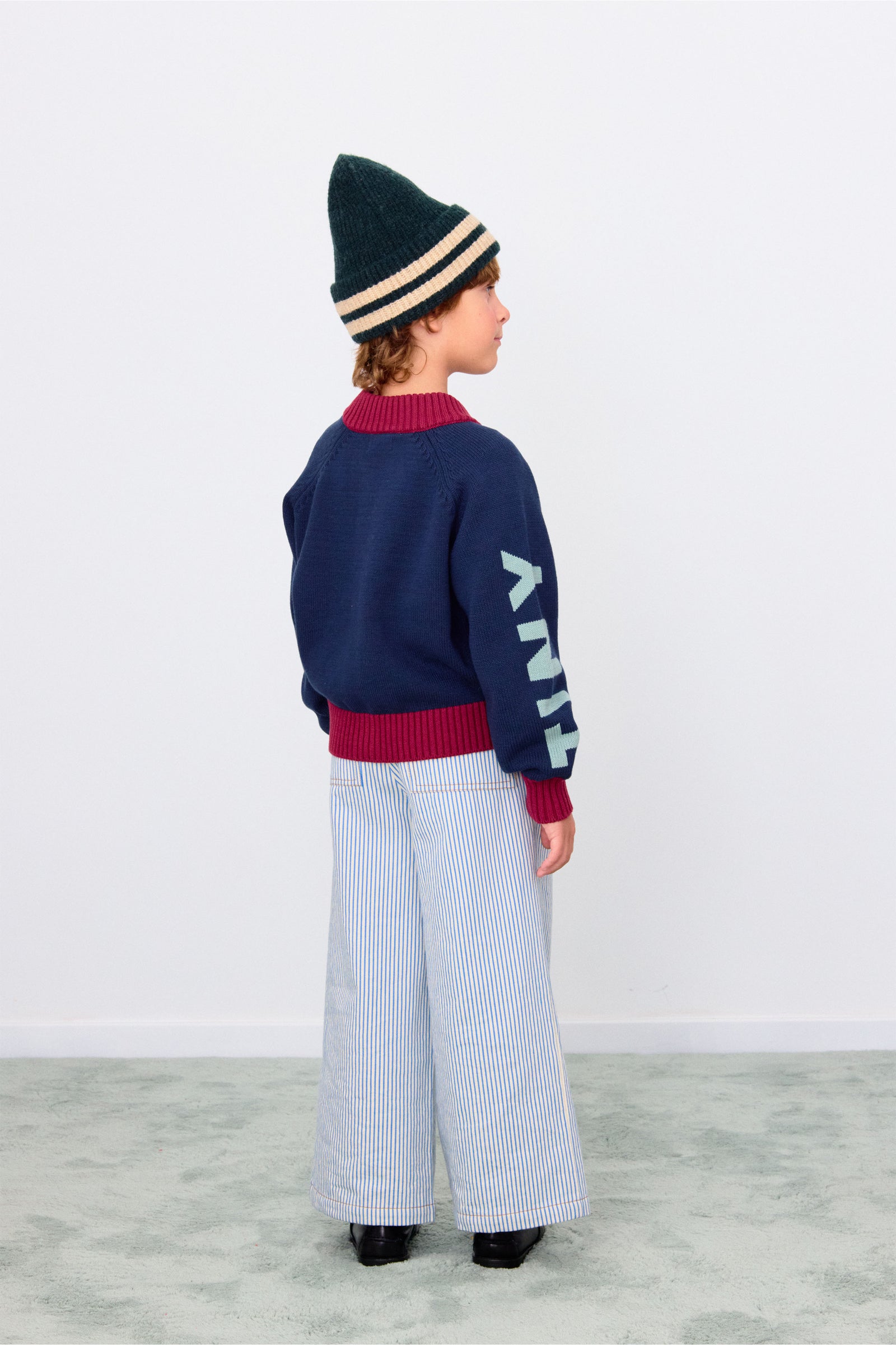 TINYCOTTONS STRIPES BEANIE / DARK GREEN