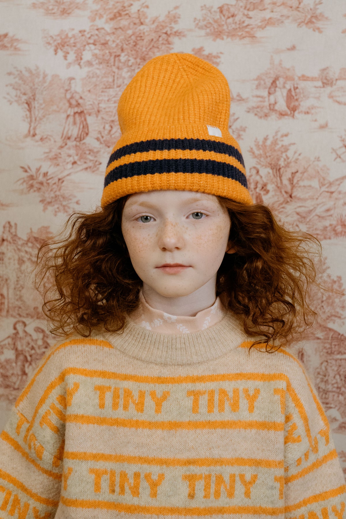 TINYCOTTONS STRIPES BEANIE / SUMMER RED