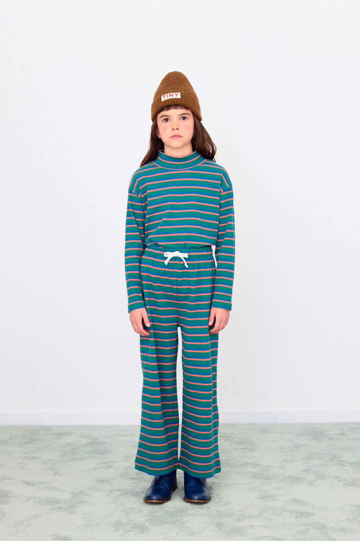 TINYCOTTONS DUO STRIPES RIB MOCKNECK SHIRT