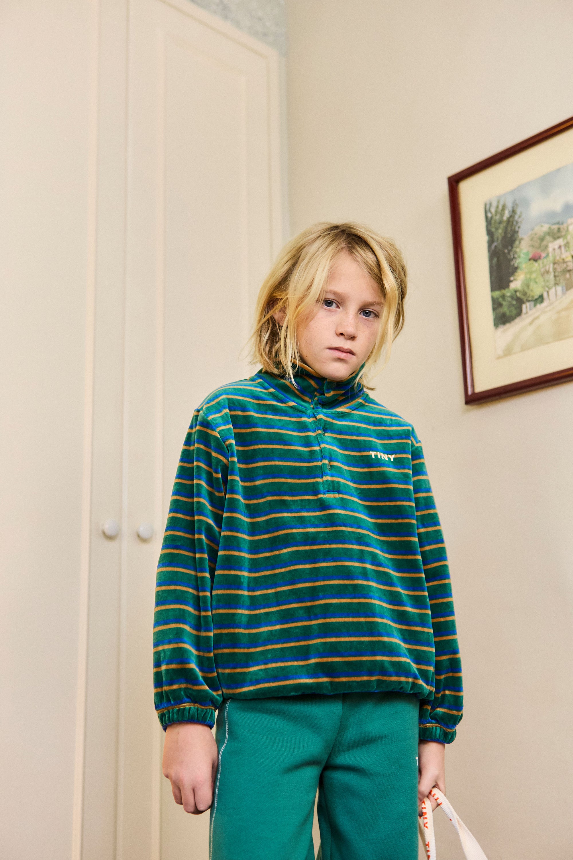 TINYCOTTONS DUO STRIPES MOCKNECK SWEATSHIRT