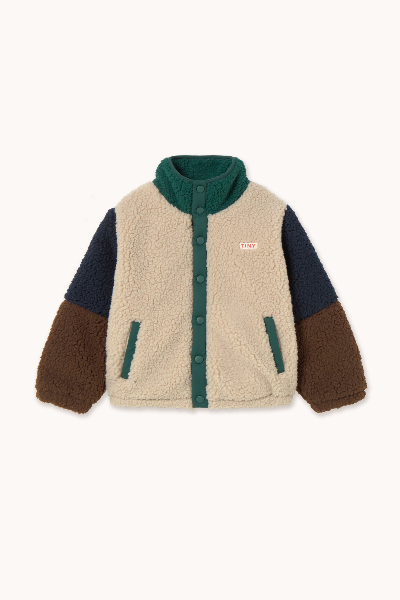 TINYCOTTONS COLOR BLOCK POLAR SHERPA JACKET