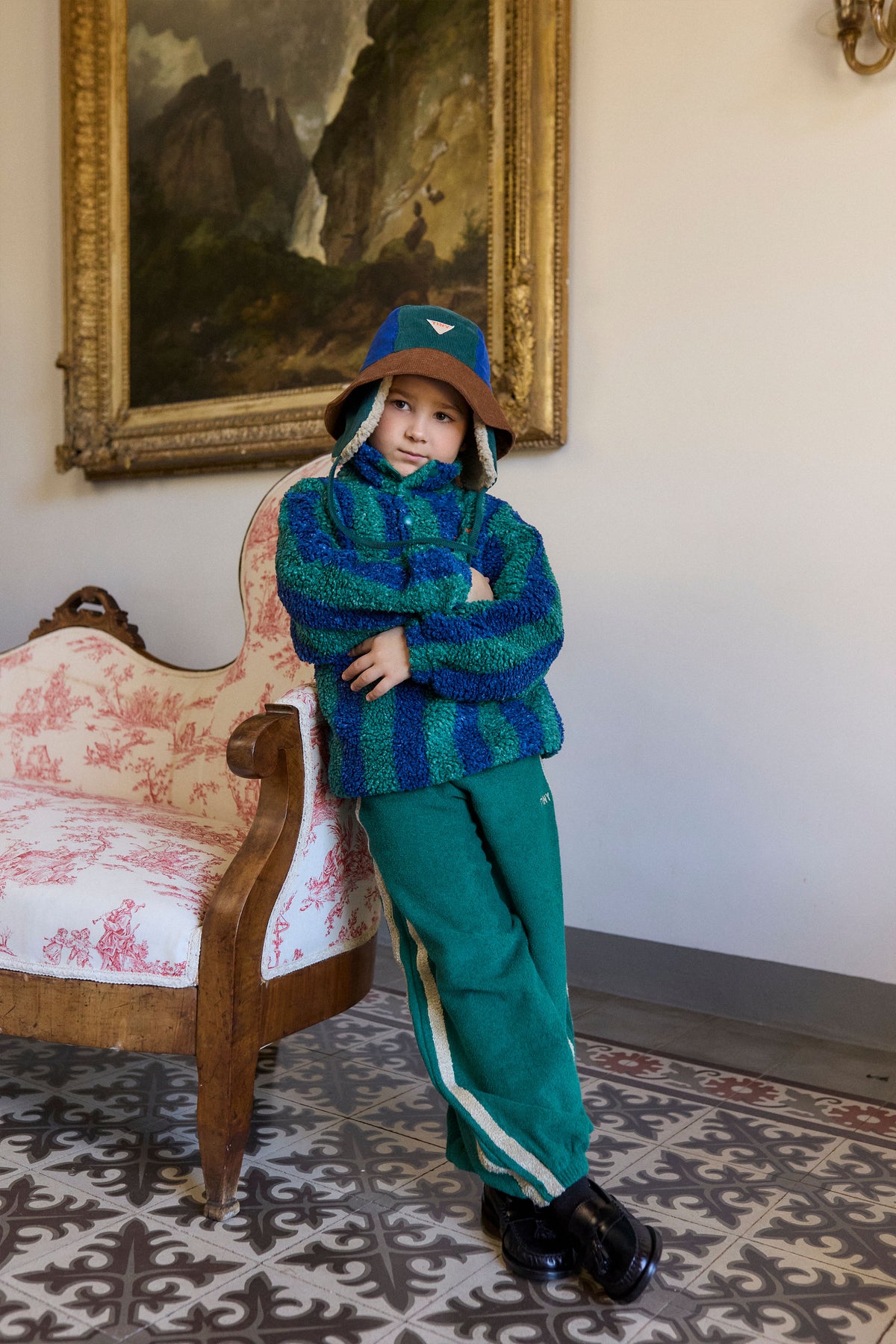 TINYCOTTONS STRIPES SHERPA SWEATSHIRT