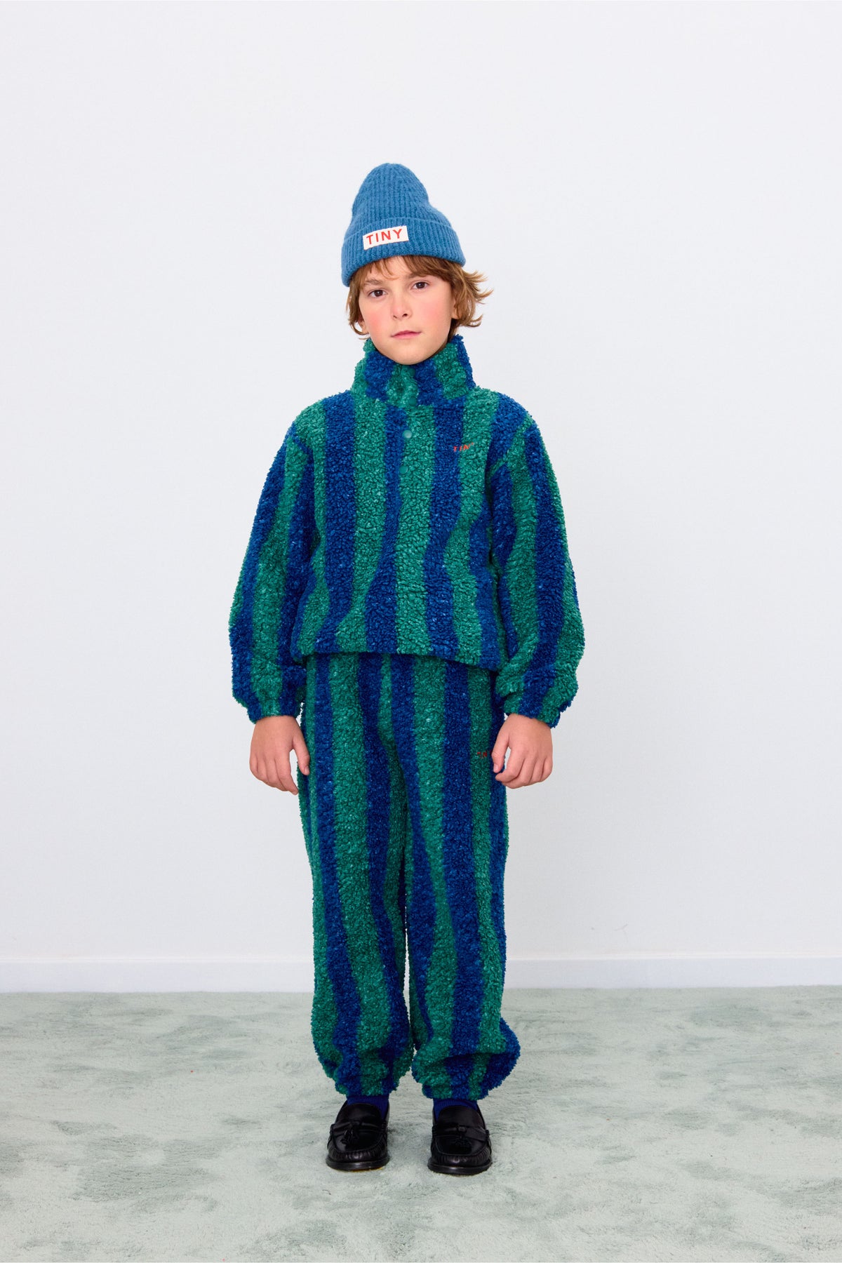 TINYCOTTONS STRIPES SHERPA SWEATSHIRT