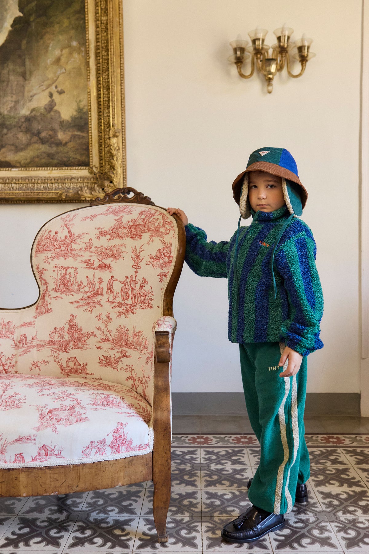 TINYCOTTONS STRIPES SHERPA SWEATSHIRT