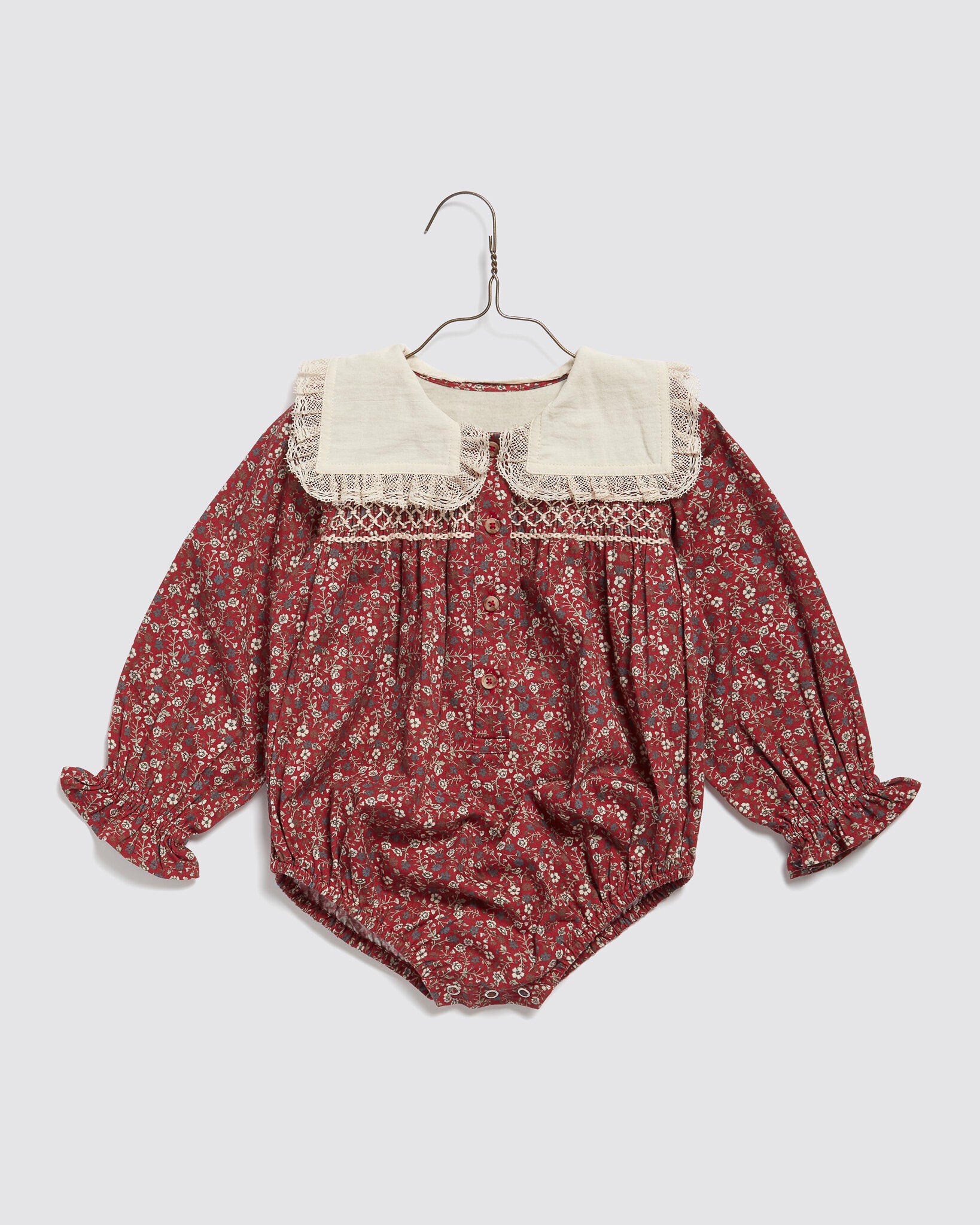 LITTLE COTTON CLOTHES EMILLE ROMPER / CLOVE FLORAL