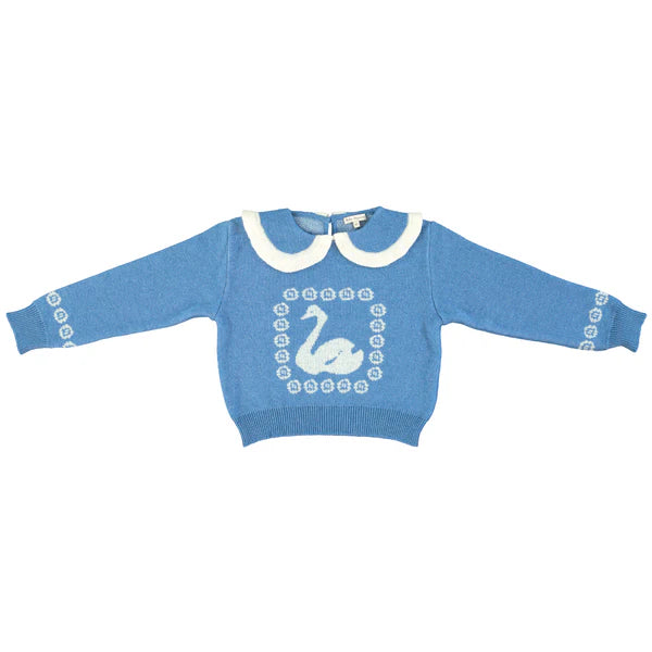 BEBE ORGANIC ANNIKA SWEATER / BLUE SWAN
