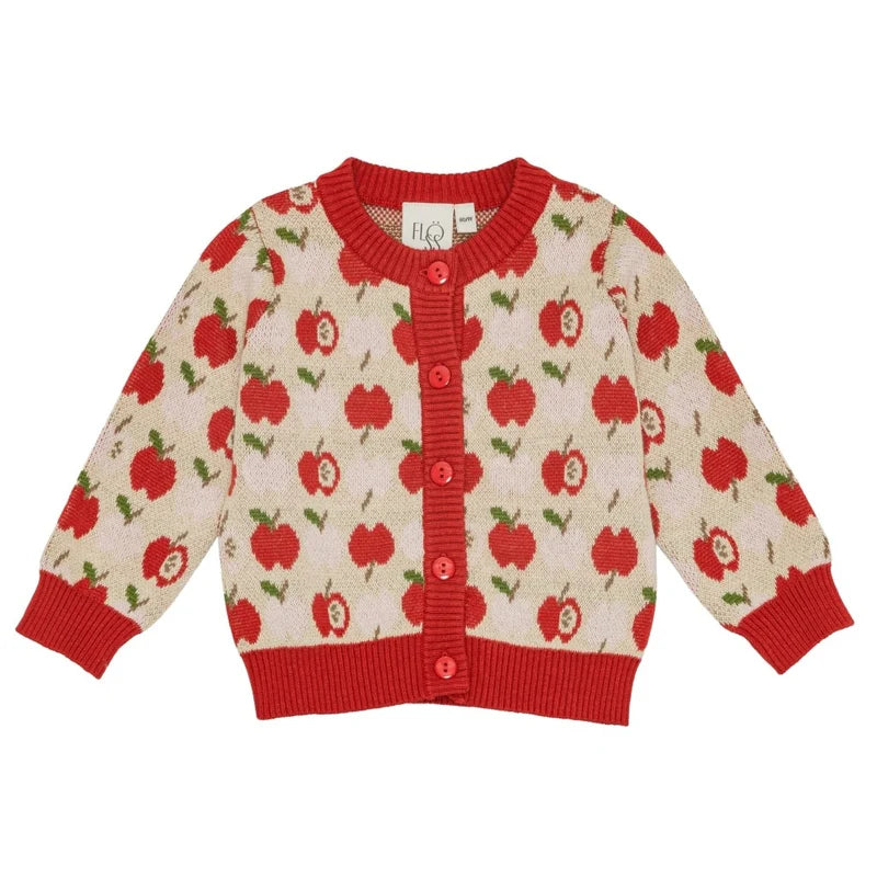 FLOESS KNIT CARDIGAN / RED APPLE