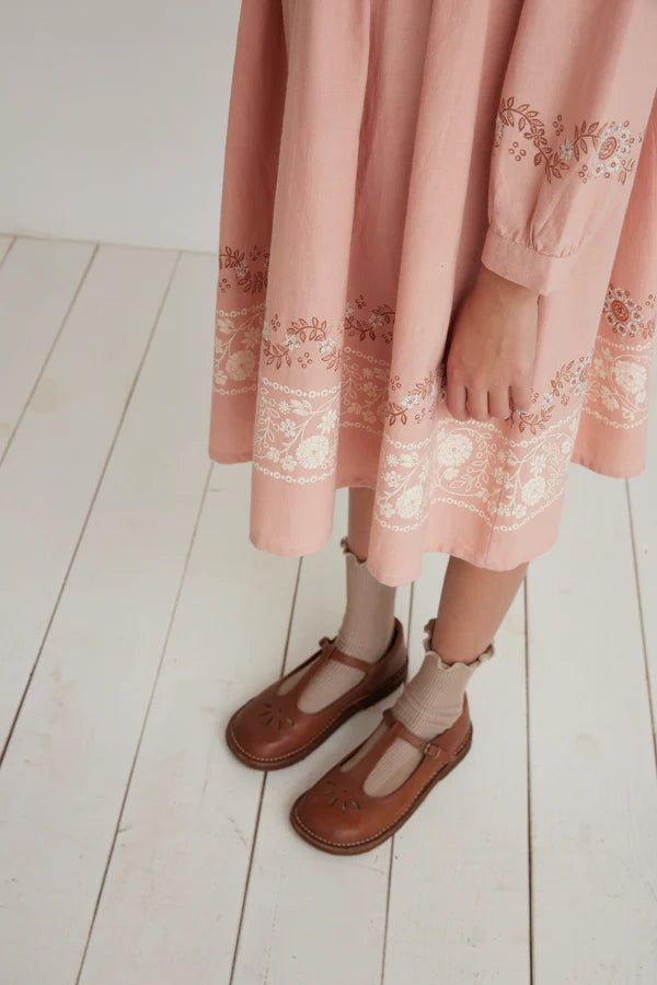 BEBE ORGANIC SCARLET DRESS / DUSTY BLOOMS