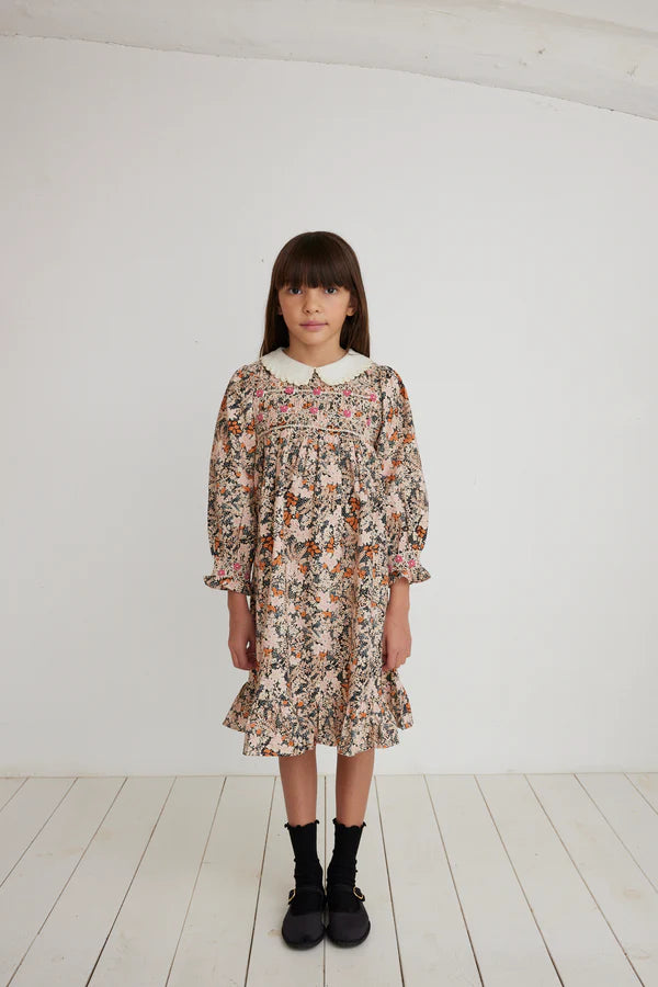 long brown leather dress Bebe Organic Paris Dress – flamingobabychild main image 0