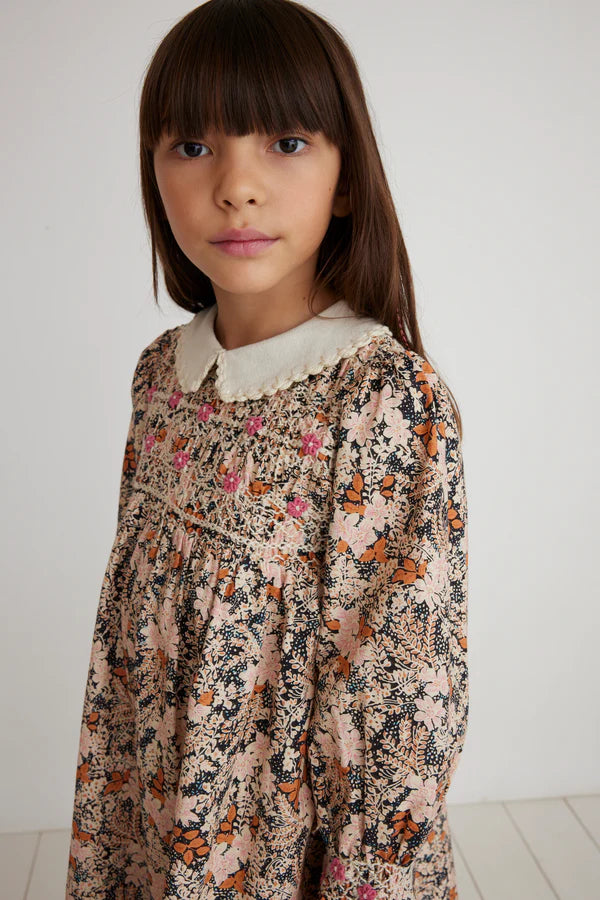 BEBE ORGANIC ELORA DRESS / FALL BLOOMS - Milk + Bots BEBE ORGANIC ELORA DRESS / FALL BLOOMS - Milk + Bots