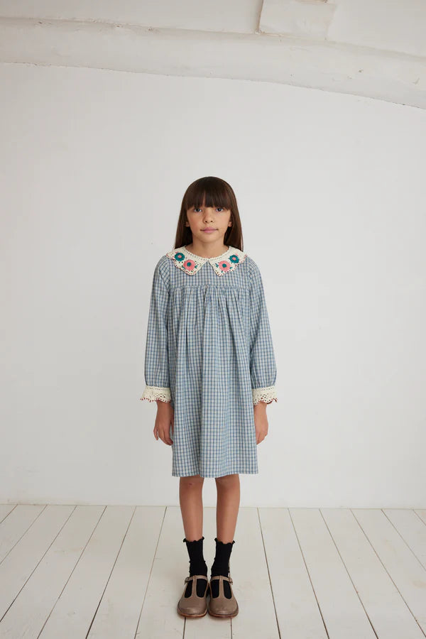 BEBE ORGANIC RHEA DRESS / BLUE CHECK