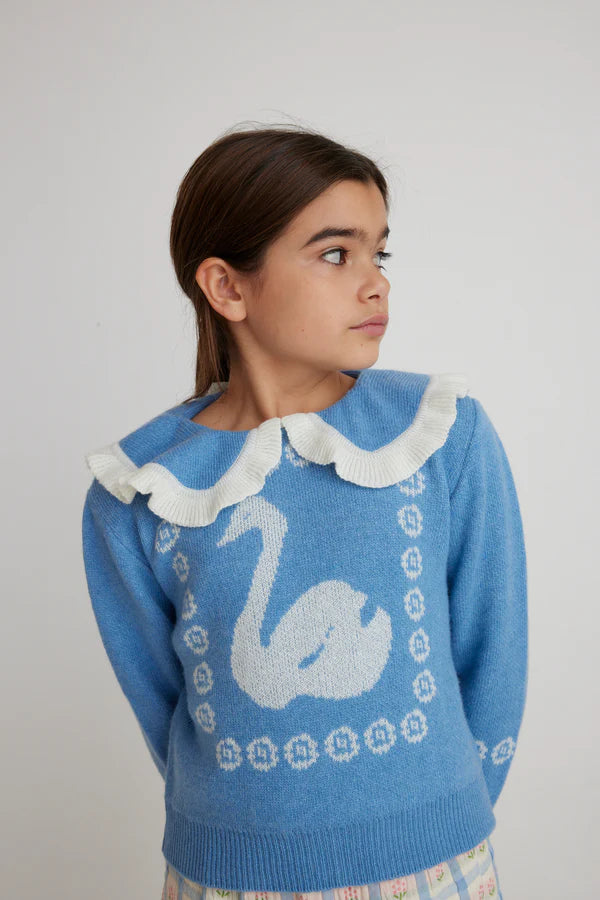 BEBE ORGANIC ANNIKA SWEATER / BLUE SWAN