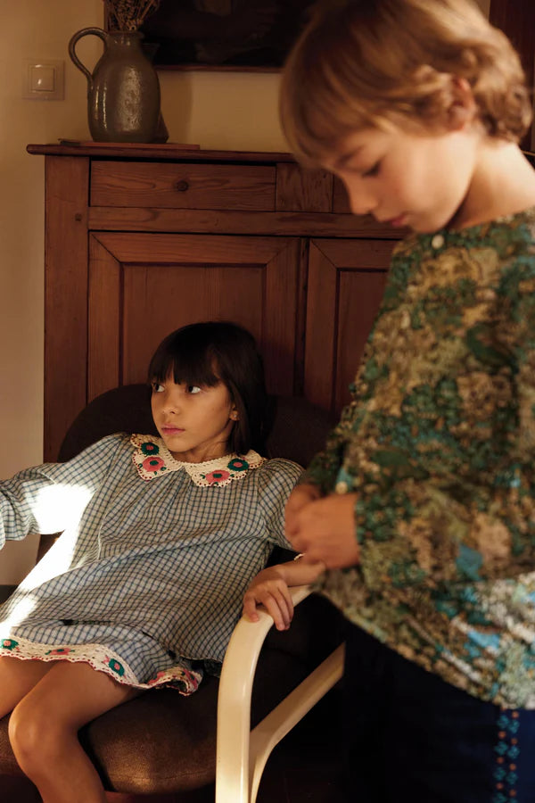 BEBE ORGANIC RHEA DRESS / BLUE CHECK