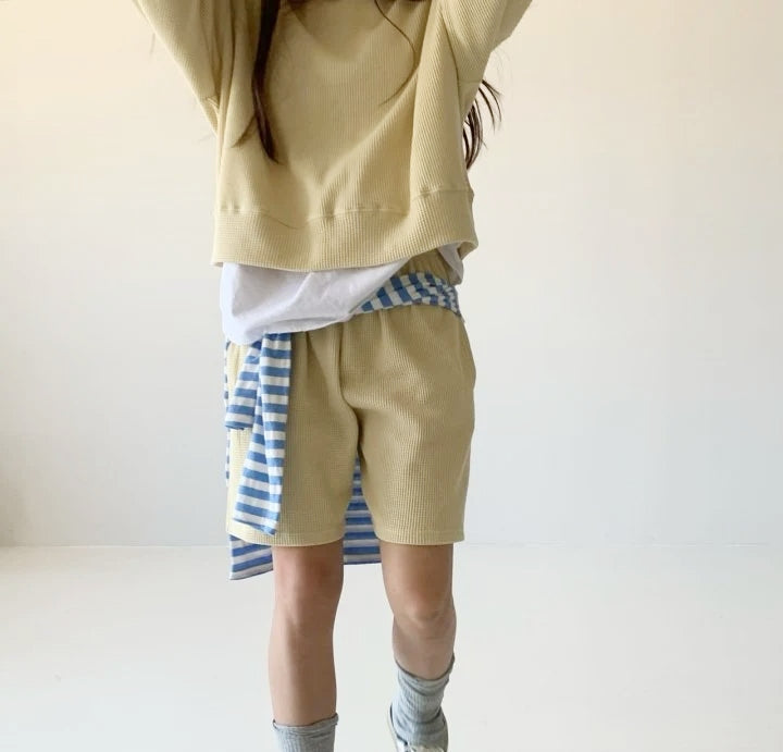 WOMEN&#39;S WAFFLE SHORT SET / BUTTER