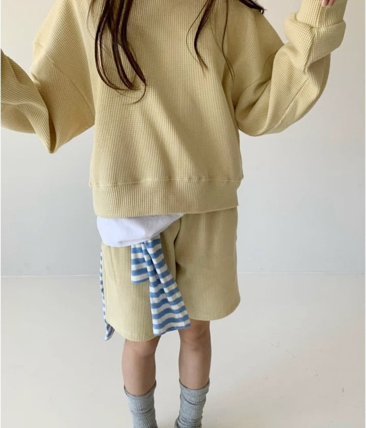 WOMEN&#39;S WAFFLE SHORT SET / BUTTER