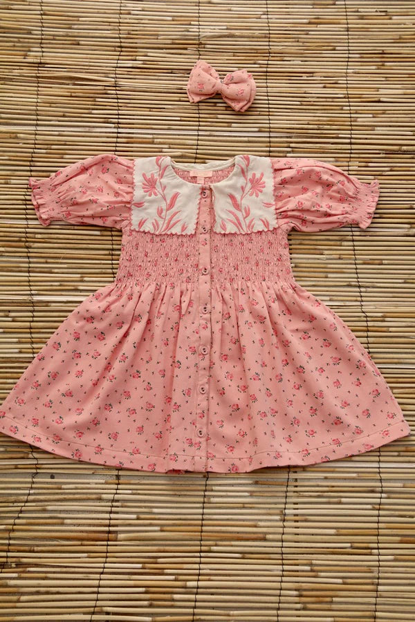 BONJOUR DIARY PINK DENIM TUNIC + BOW / ROSA BLOOM