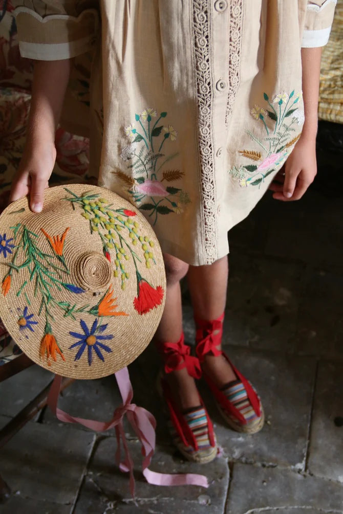 BONJOUR DIARY EMBROIDERED MADELEINE TUNIC / SAND - Milk + Bots