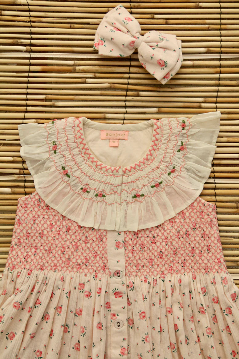BONJOUR DIARY IBIZA TUNIC + HAIRCLIP / ROSA BLOOM - Milk + Bots