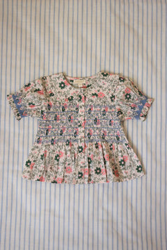 トップス Bonjour diary HANDSMOCK BLOUSE 6y Bonjour Handsmock Kid's Dress Farandole Stripes Flowers