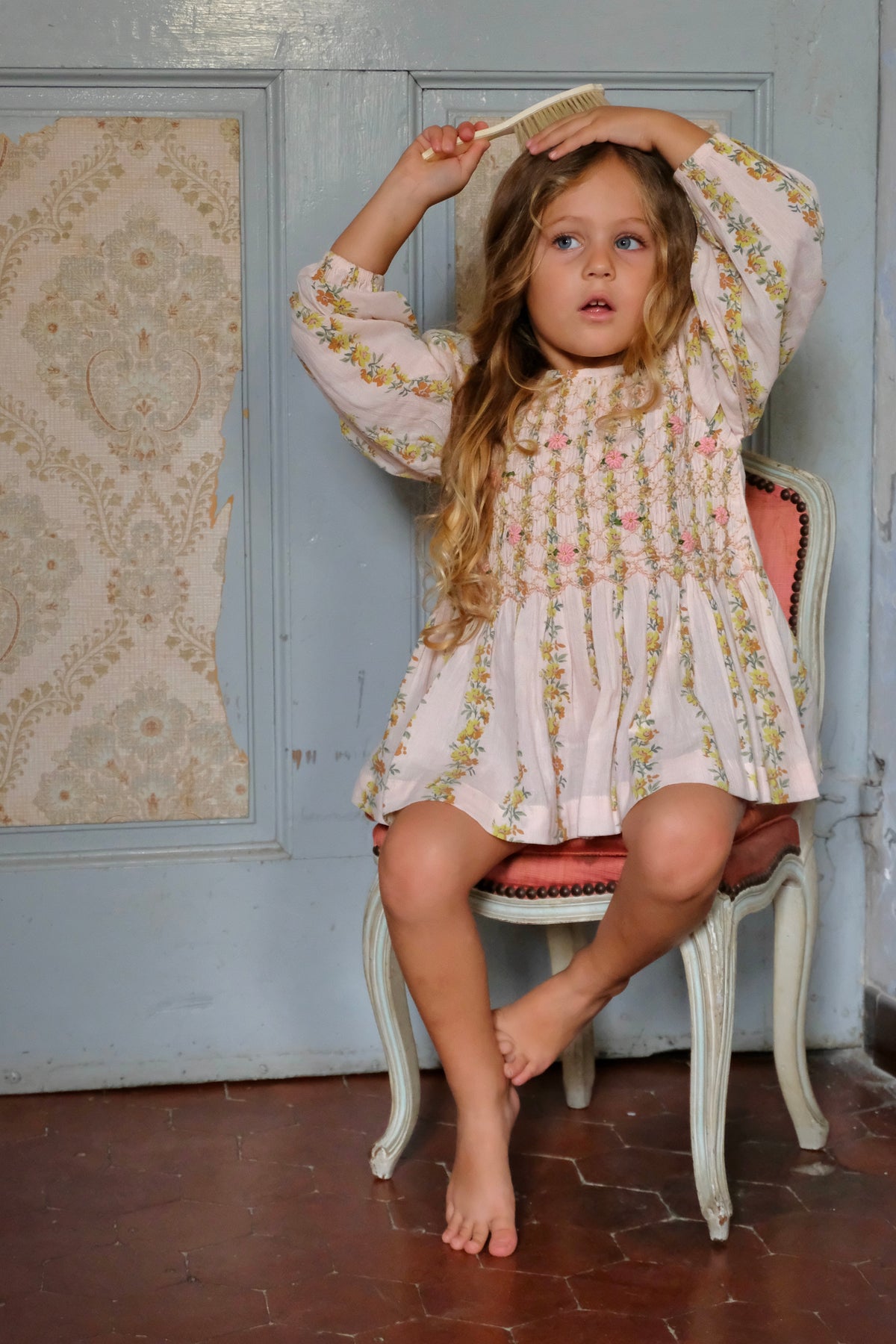 BONJOUR DIARY SMOCKED BLOUSE / FLOWER PARADE