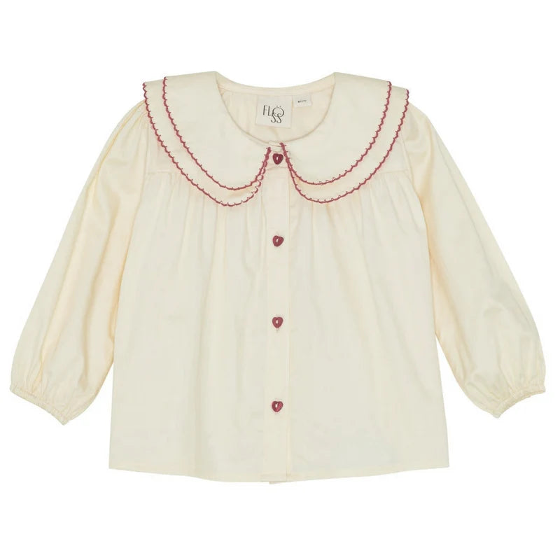 FLOESS DARLING SCALLOPED BLOUSE / SOFT WHITE