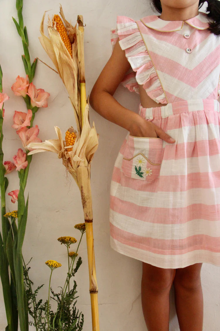 BONJOUR DIARY REINA DRESS / PINK STRIPE