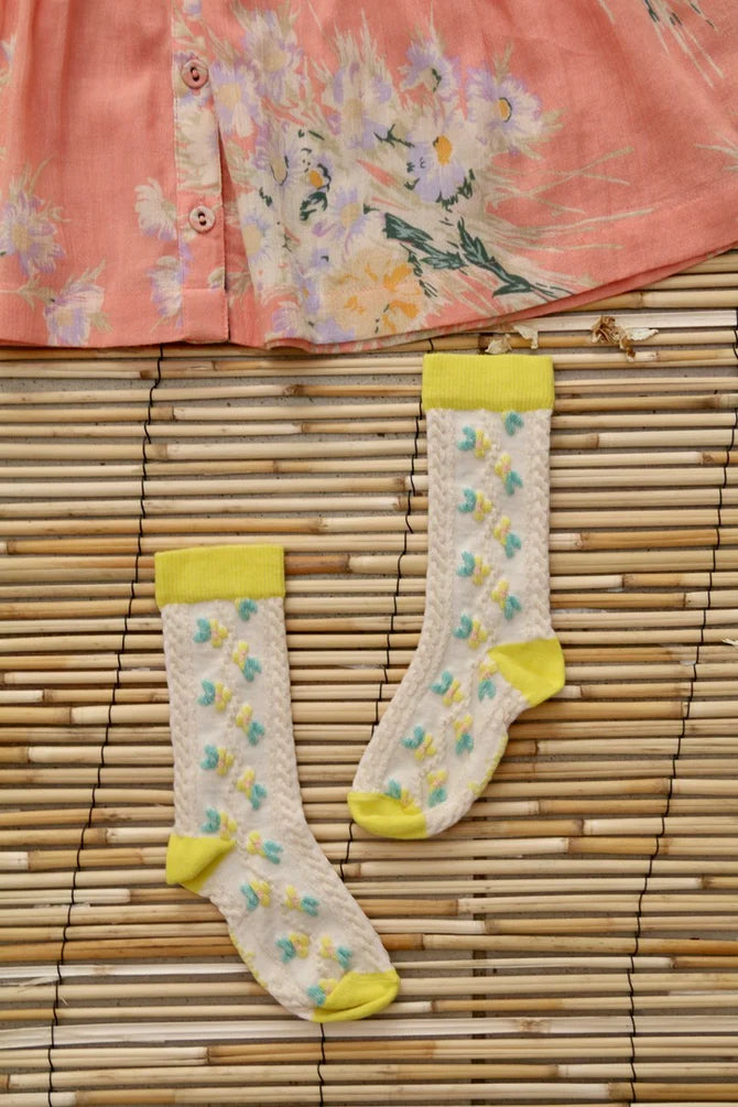 BONJOUR DIARY LEMON FLOWER DANCE SOCKS