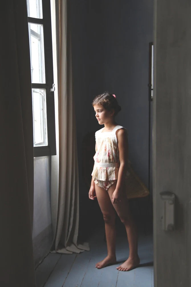 BONJOUR DIARY TOP + PANTY SET / ANTOINETTE PRINT - Milk + Bots