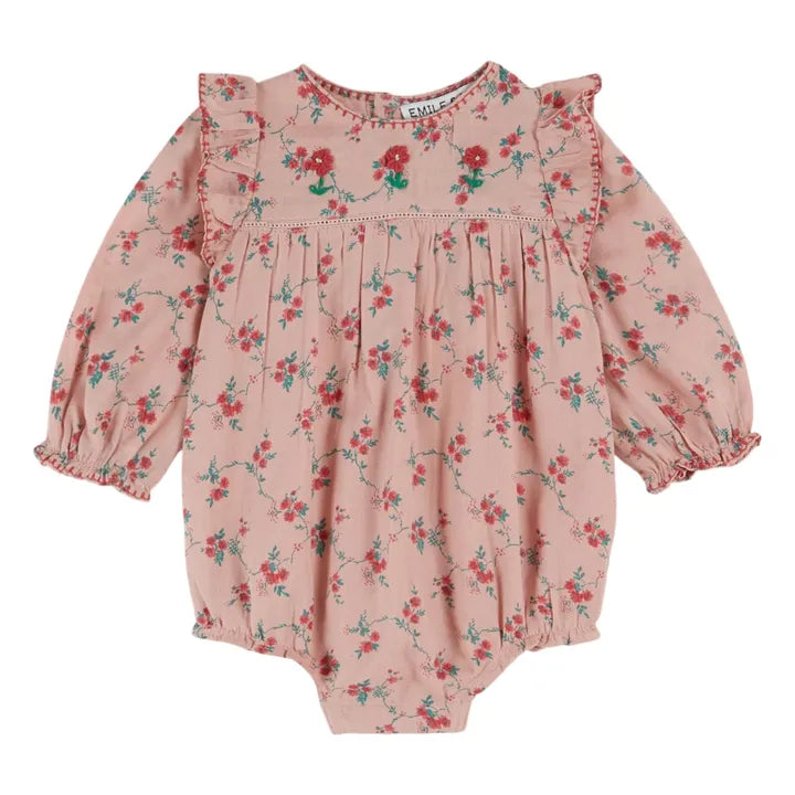EMILE ET IDA ASTER FLORAL ROMPER / PINK