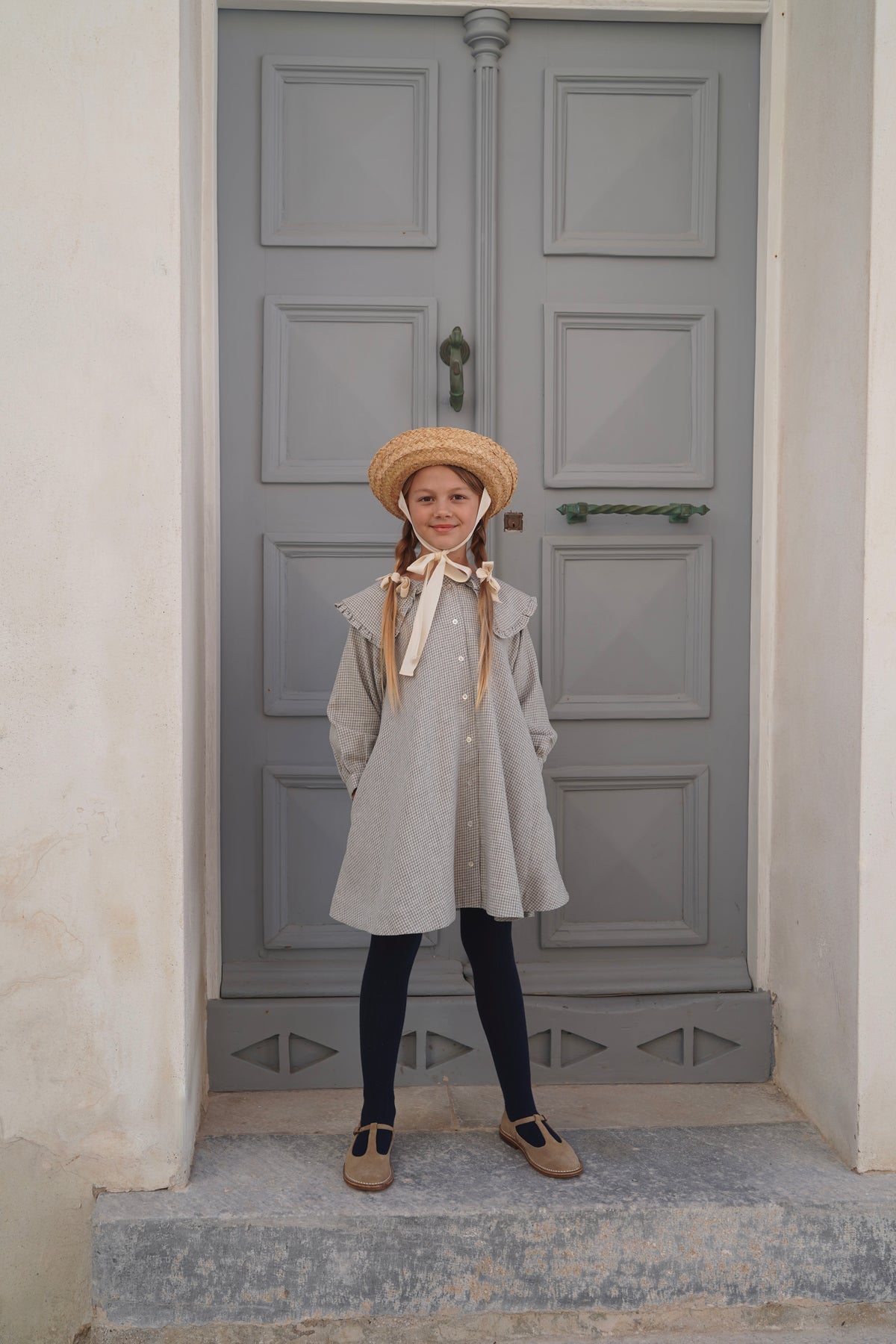 HOUSE OF PALOMA ELOISE DRESS / DOVE HOUNDSTOOTH