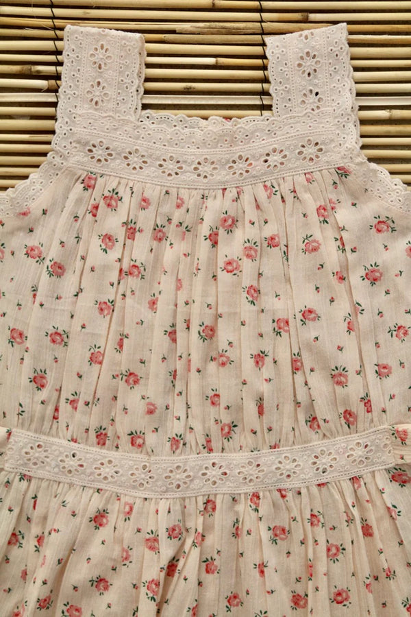 ワンピース bonjour diary 4y dress Rosa bloom BONJOUR DIARY ELEONORE DRESS + PANTY / ROSA BLOOM - Milk + Bots