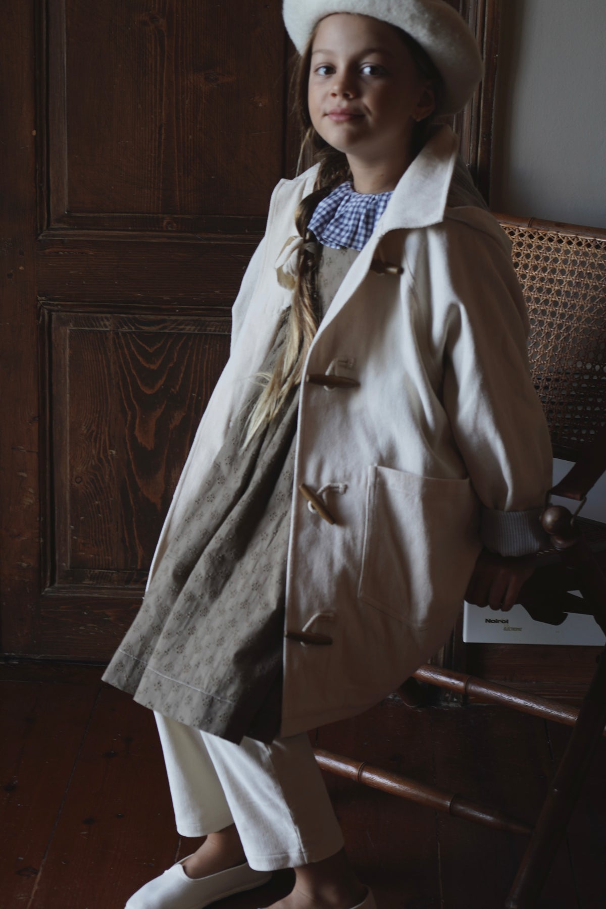 HOUSE OF PALOMA FRANCIS PARKER COAT / LUXE ECRU + CIEL STRIPE