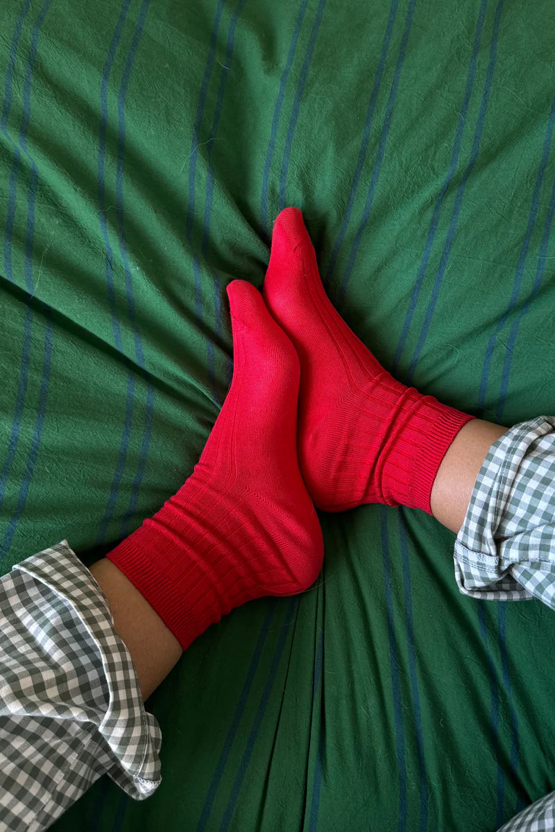 LE BON SHOPPE HER SOCKS (MC COTTON) / CLASSIC RED