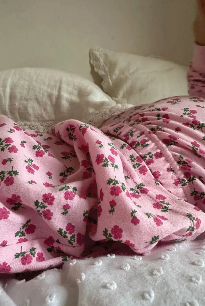 SLEEPY DOE KIDS CLASSIC PAJAMA SET / PINK TEA FLORAL
