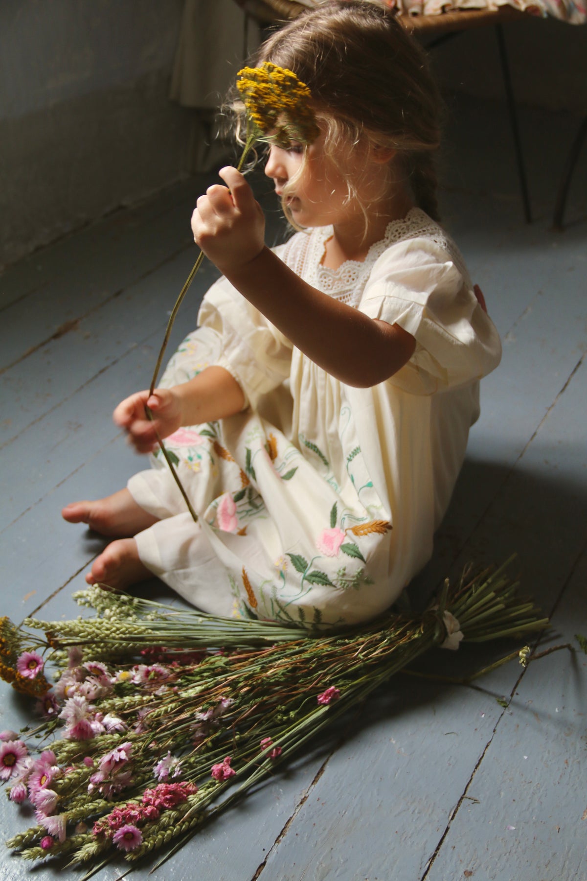 BONJOUR DIARY EMBROIDERED GARDEN DRESS / IVORY