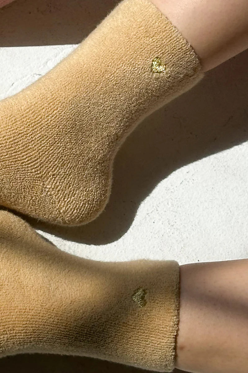 LE BON EMBROIDERED CLOUD SOCKS / FRENCH VANILLA