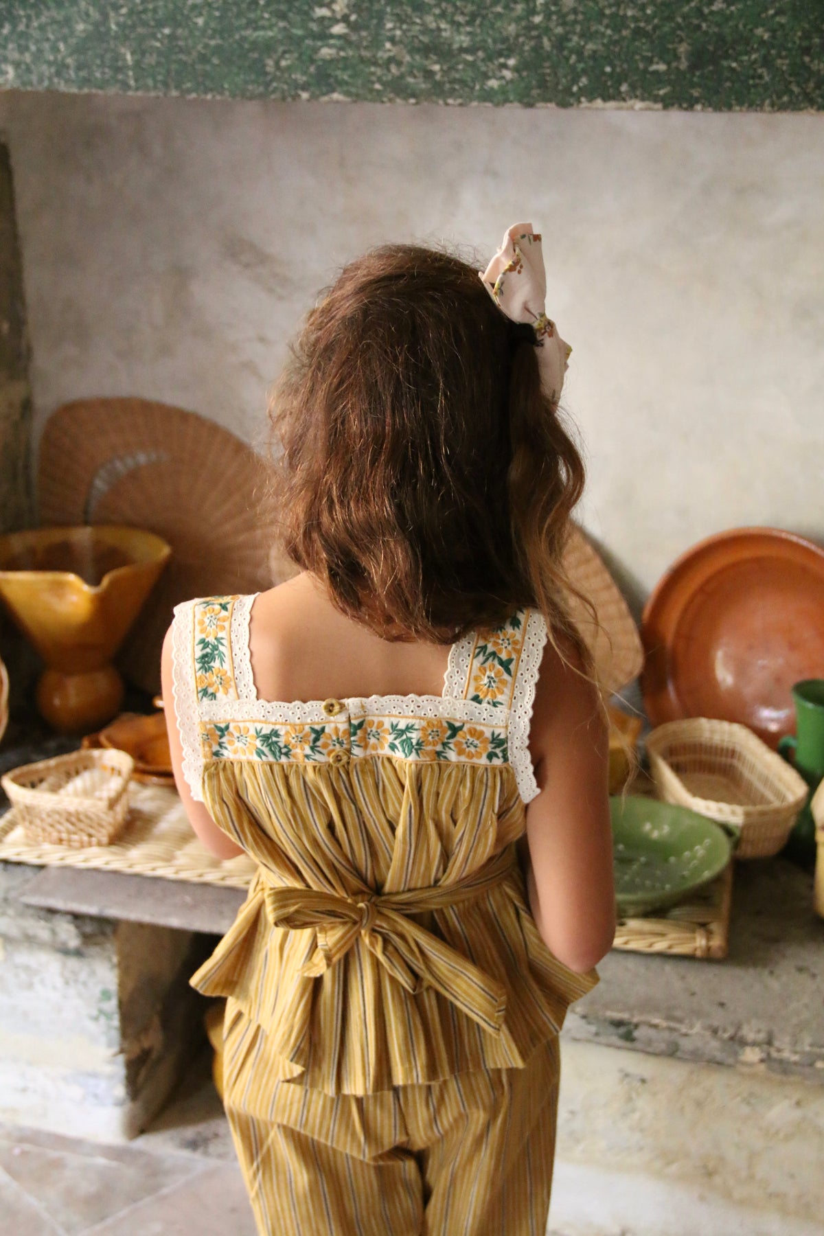 BONJOUR DIARY CURRY STRIPED TOP + PANTY SET