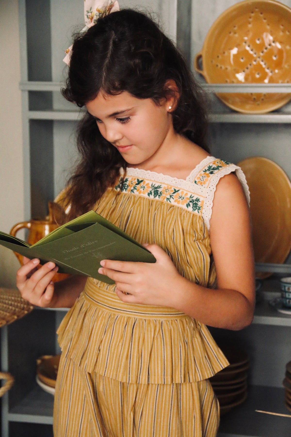 BONJOUR DIARY CURRY STRIPED TOP + PANTY SET