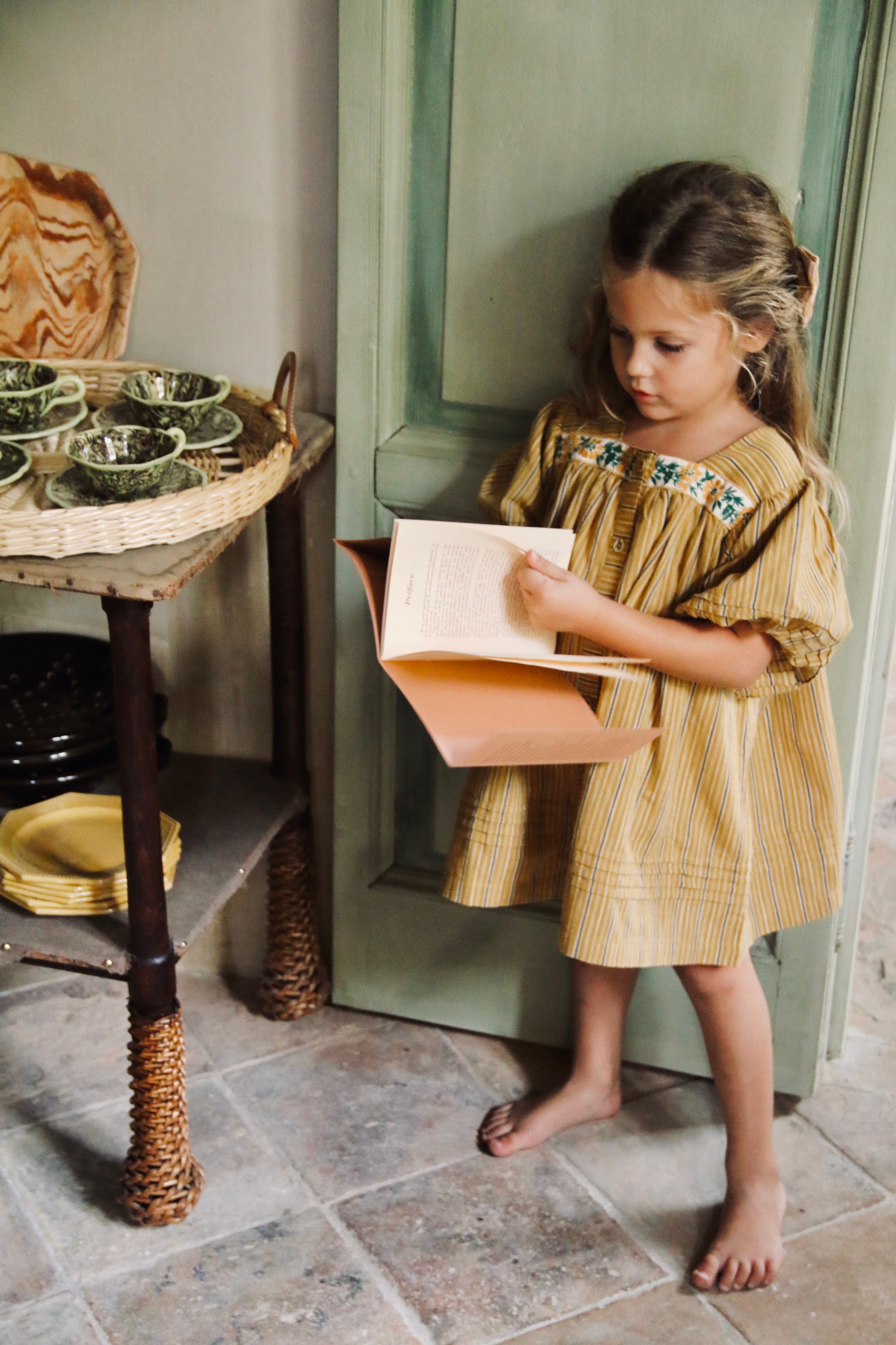 BONJOUR DIARY LONG BLOUSE STRIPED TRANSAT CURRY