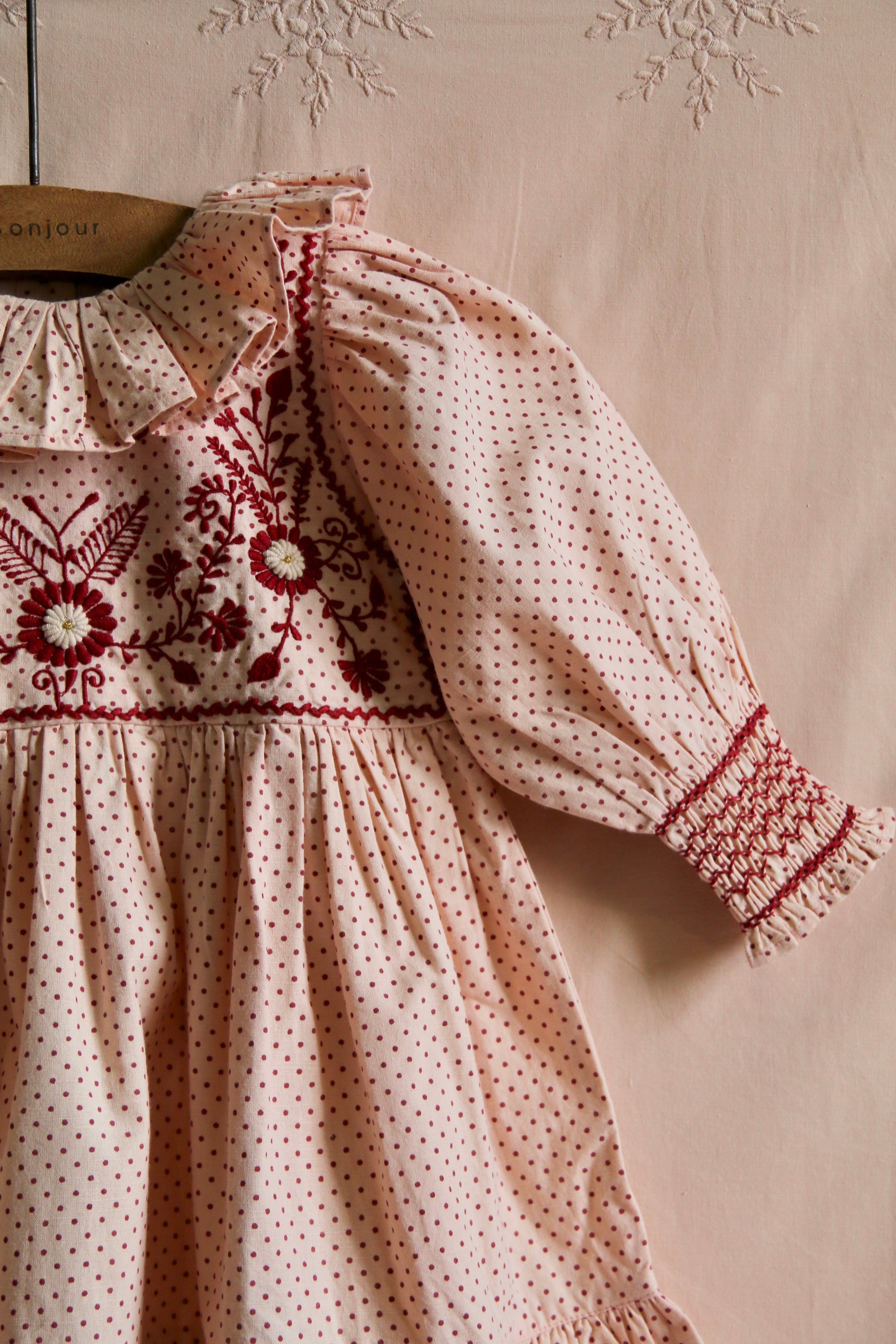 BONJOUR DIARY Tunic DRESS / Iris pink polka dots - Milk + Bots BONJOUR DIARY Tunic DRESS / Iris pink polka dots - Milk + Bots