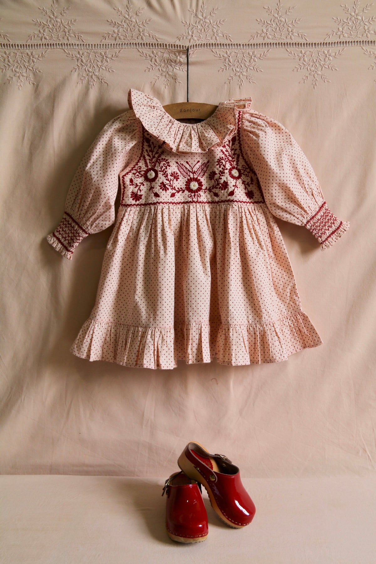 BONJOUR DIARY Tunic DRESS / Iris pink polka dots