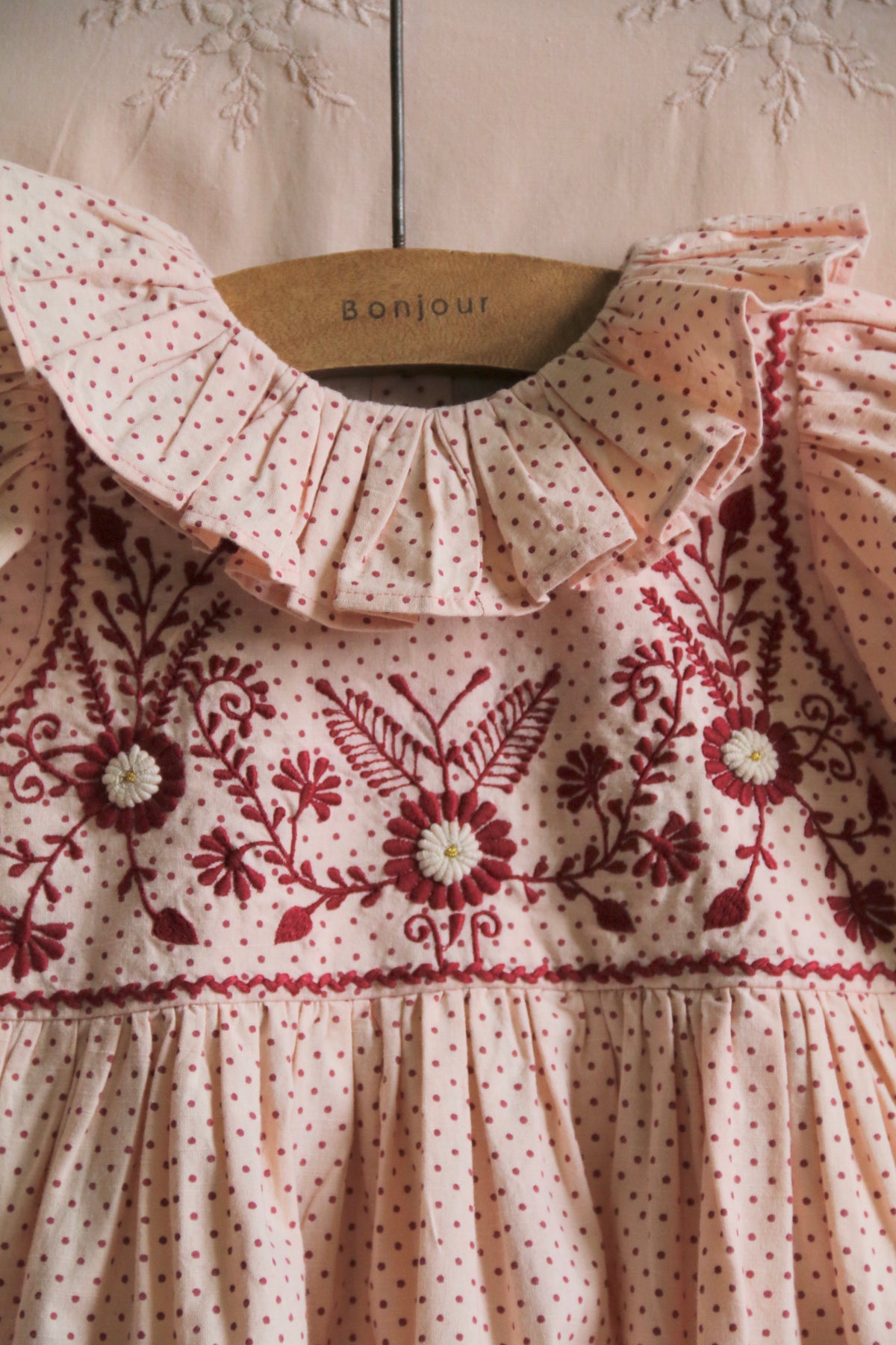 BONJOUR DIARY Tunic DRESS / Iris pink polka dots