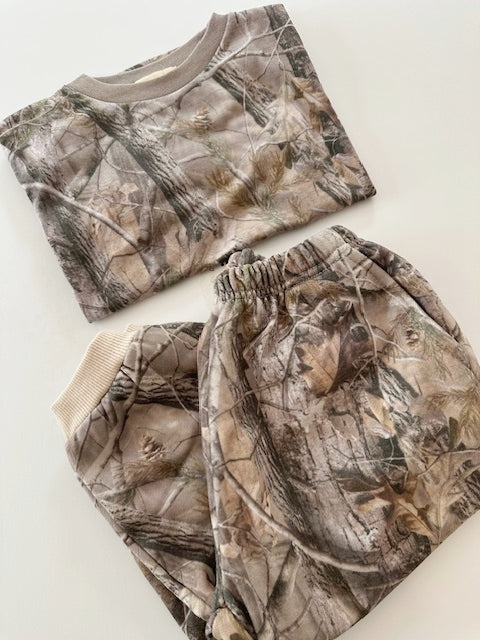 ESSENTIAL CAMO PLUSH SWEATPANT / REAL TREE
