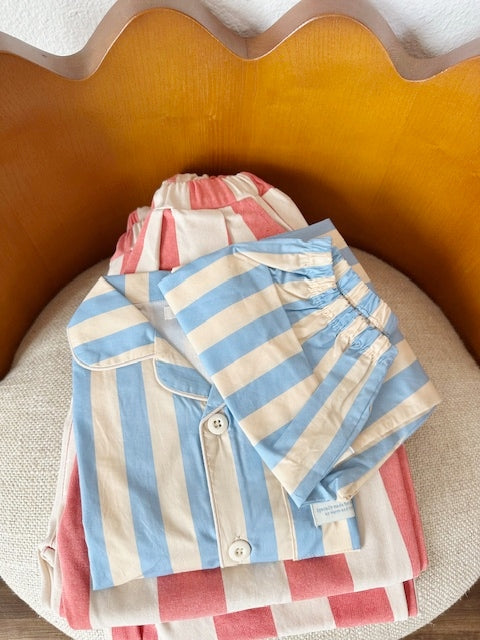 CANDY STRIPE PAJAMA SET / BLUE