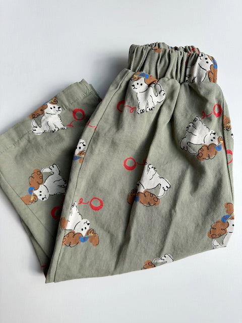 EASY PEASY PANTS / PISTACHIO / PUPPY