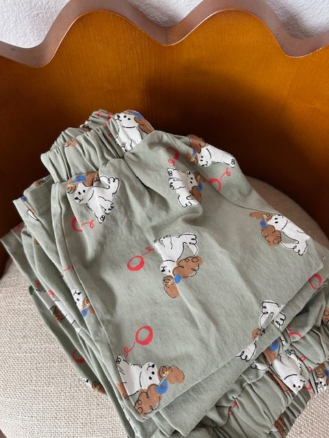 EASY PEASY PANTS / PISTACHIO / PUPPY