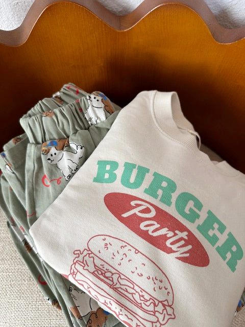 BURGER PARTY SWEATSHIRT / IVORY CREAM