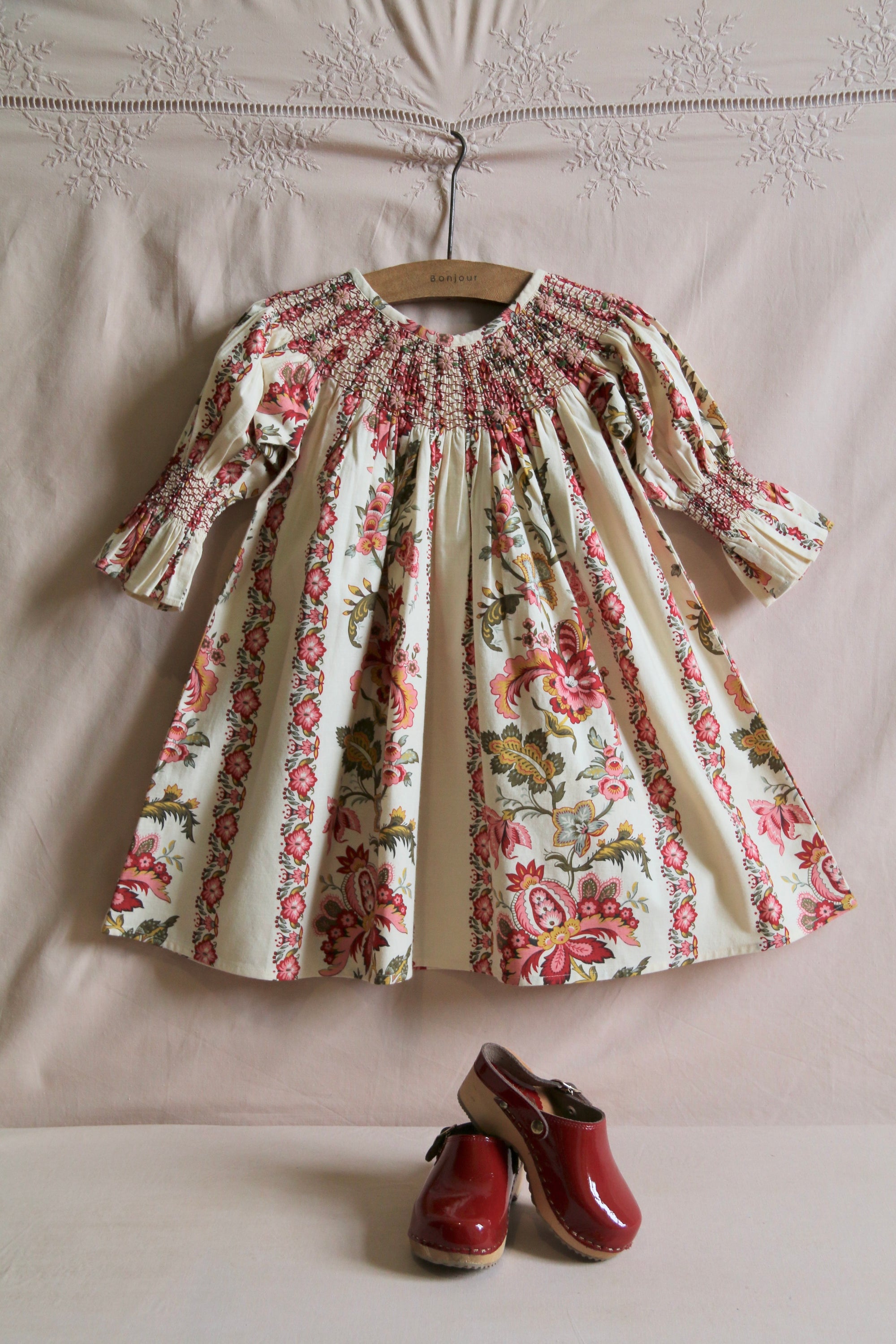 BONJOUR DIARY DRESS / JACQUELINE BORDER PRINT