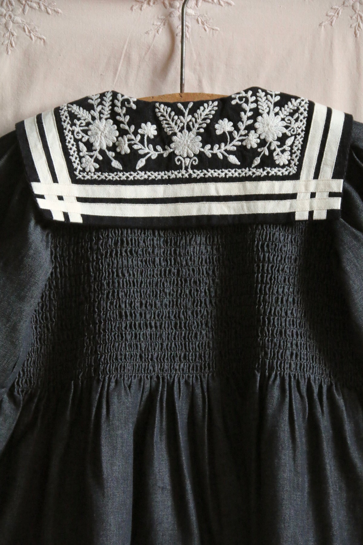 BONJOUR DIARY TUNIQUE W/ SAILOR COLLAR / BLACK DENIM